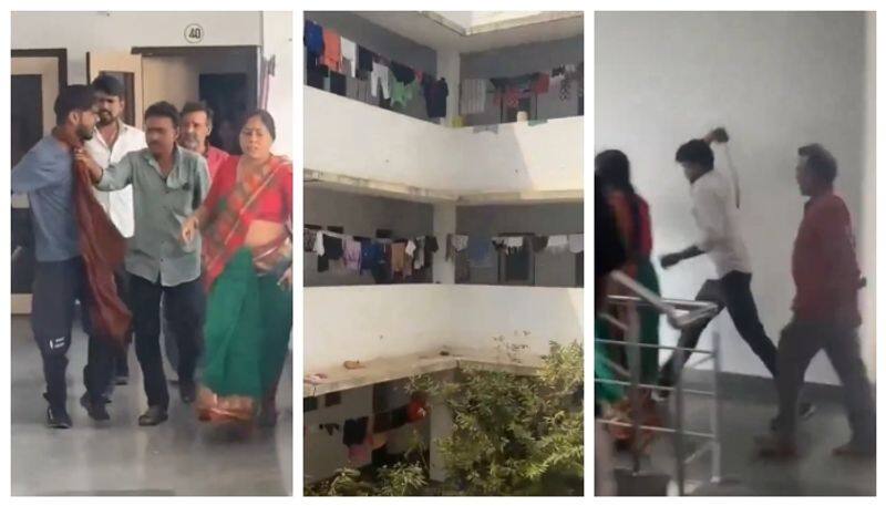 video of a man being caught disguised in a girls hostel has gone viral bkg 