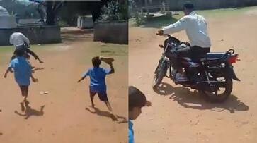 Drunk Teacher in Chhattisgarh Flees on Motorcycle as Students Chase Him with Chappals; WATCH Videortm