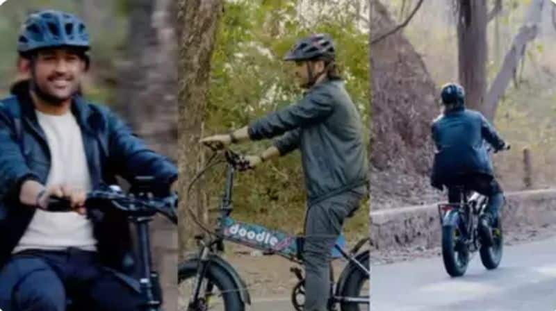 IPL 2024: CSK legend Dhoni spotted riding 'Made-in-India' electric cycle Doodle; video goes viral (WATCH) snt