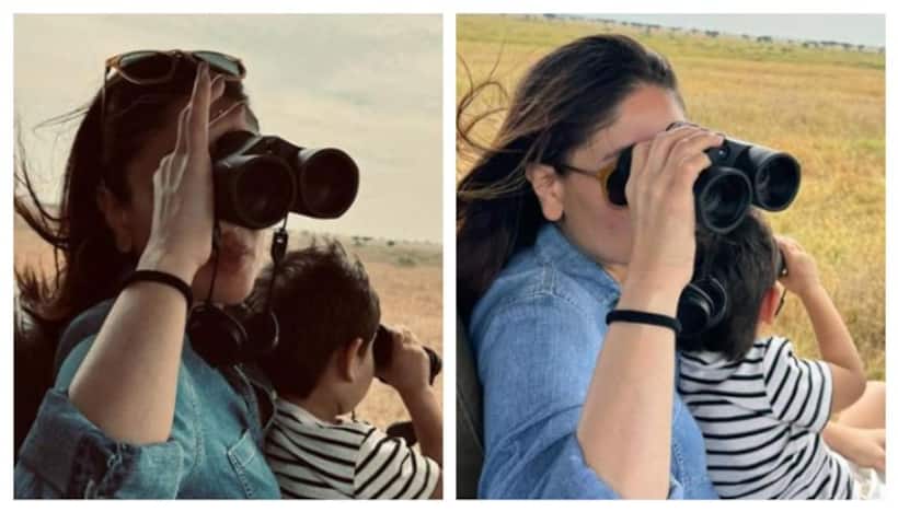 Kareena Kapoor shares photos with son Jeh spotting wildlife with binoculars in Tanzania [PHOTOS]
