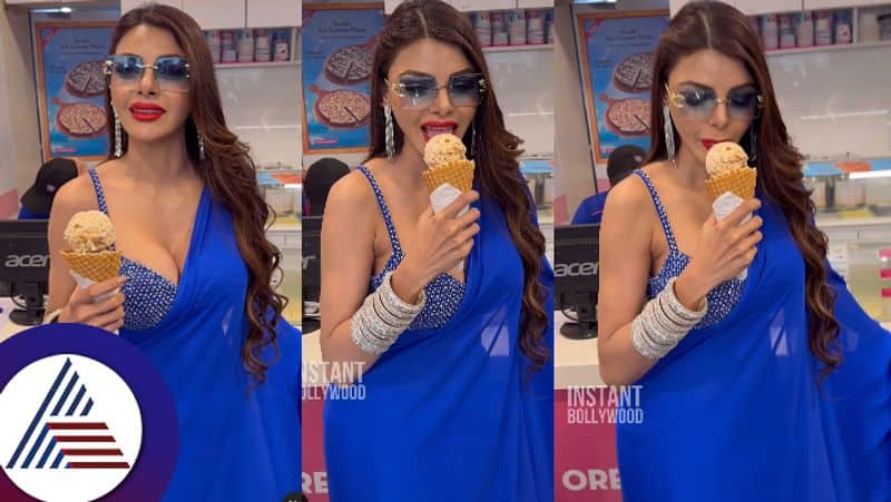 Sherlyn Chopra showed how to eat an ice cream cone by holding it suc