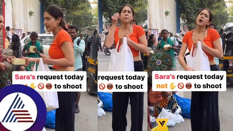 Sara Ali Khan schools beggar while distributing food  urges paps not to record suc