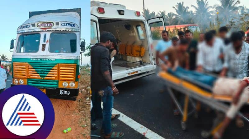 bike collided with the truck two dies at hassan rav