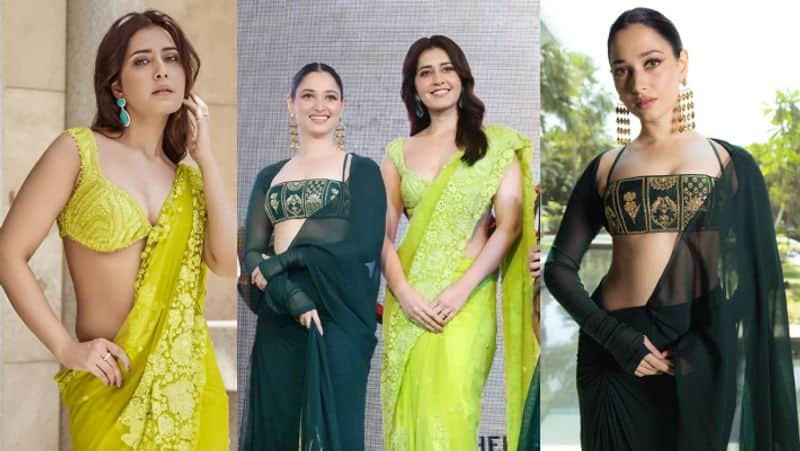 Aranmanai 4 heroines Tamannaah and Raashi khanna glamour photos viral gan