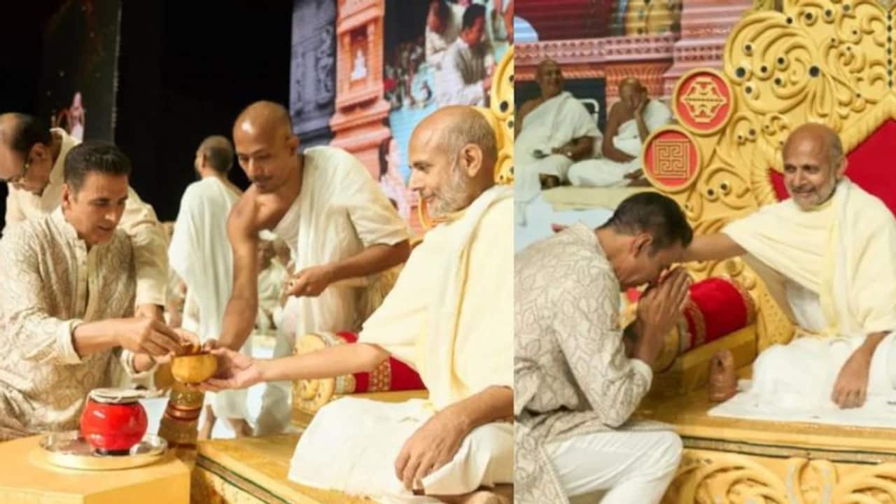 Akshay Kumar offers first meal to Jain Monk Shri Hansratna Surishwarji who breaks 180-day fast 