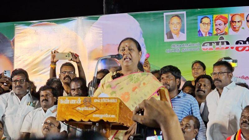 Premalatha Vijayakanth cried on the state after hearing the speech of the AIADMK candidate in Kallakurichi vel