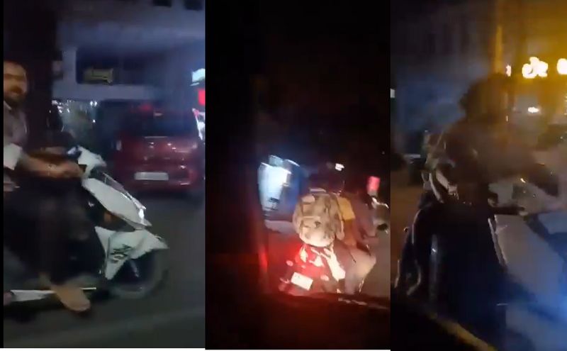 Road Rage Video 3 rowdies chase women car try to break Window glass and door in Bengaluru ckm