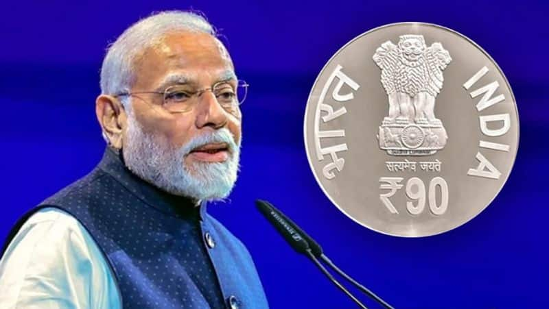 PM Modi unveiled a special Rs. 90 coin. Details are available here-rag