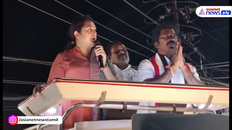 actress and aiadmk spokesperson vindhya slams dmk mp kanimozhi in thoothukudi vel