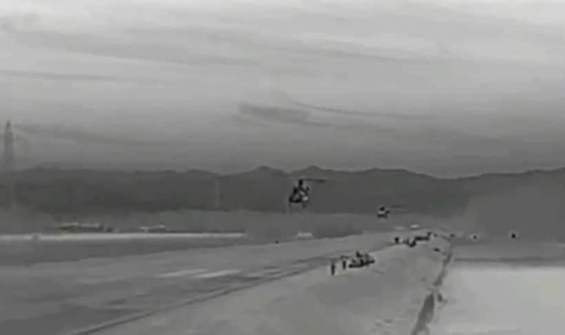 IAF uses 5 helicopters to test emergency landing strip on Jammu Srinagar national highway (WATCH)