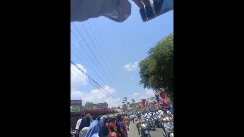 Minister Anbil Mahes campaigned near a government school in Thanjavur and suffered from not being able to take the exam vel