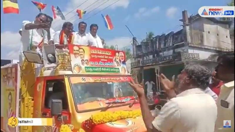 In Tanjore, there was a commotion as the public questioned the pmk candidate vel