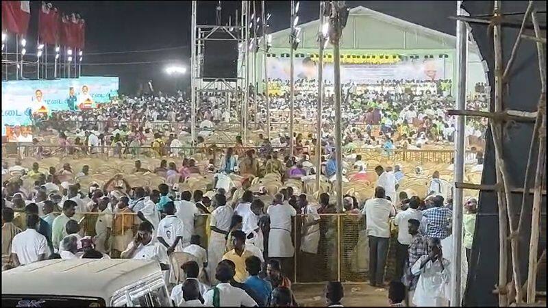 In Karur, Edappadi Palaniswami was speaking and people left in aiadmk meeting vel