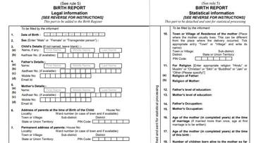 Religion of parents to be recorded separately in birth report: Union Ministry of Home Affairsrtm