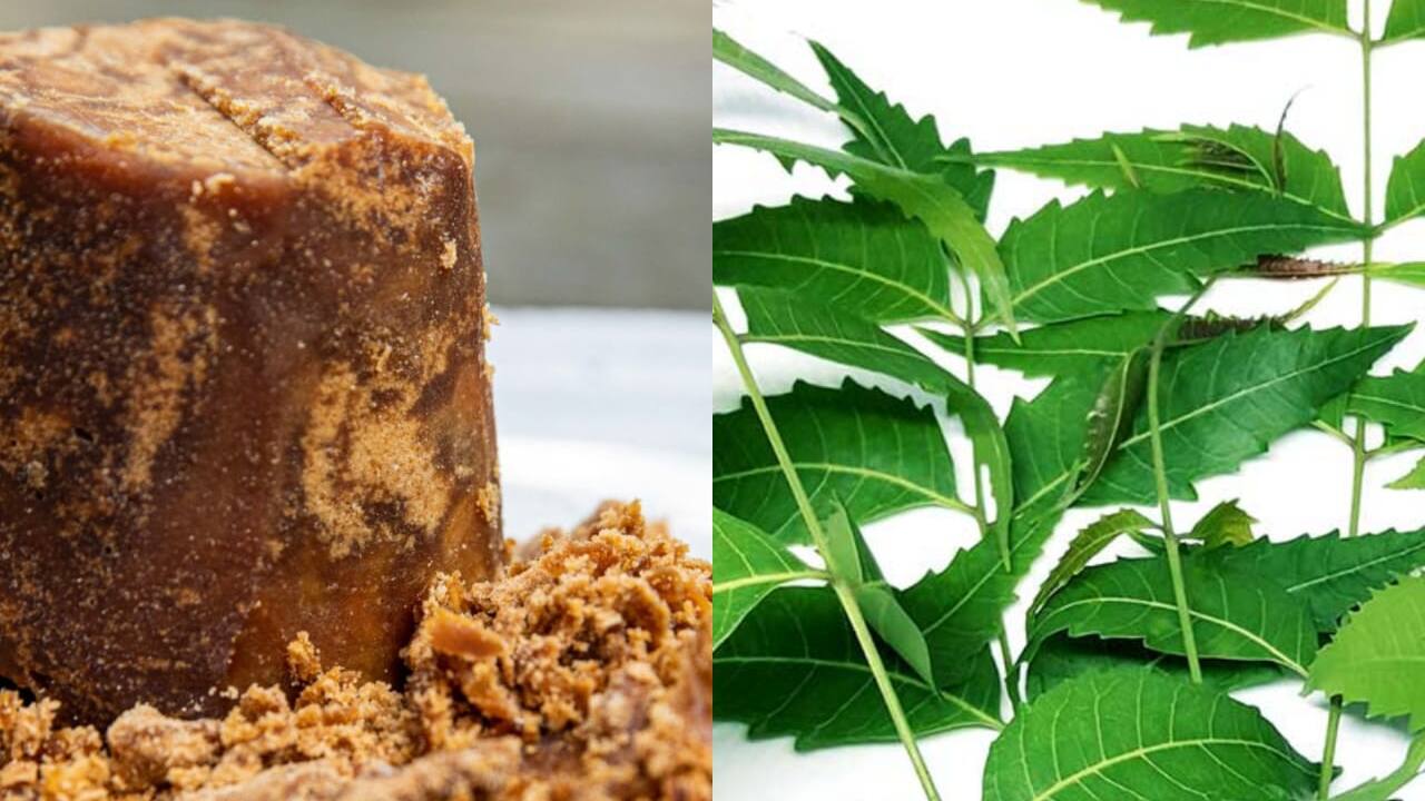 neem leaves and jaggery