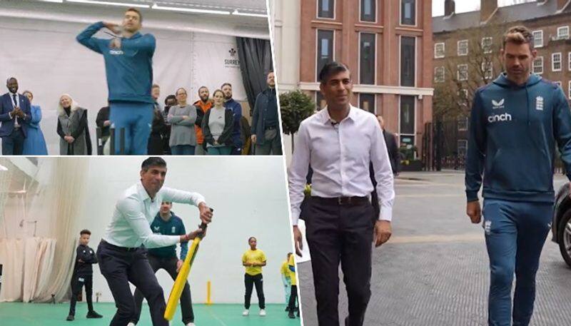 Am I ready for call-up UK PM Rishi Sunak bats against England legend James Anderson; WATCH viral video snt