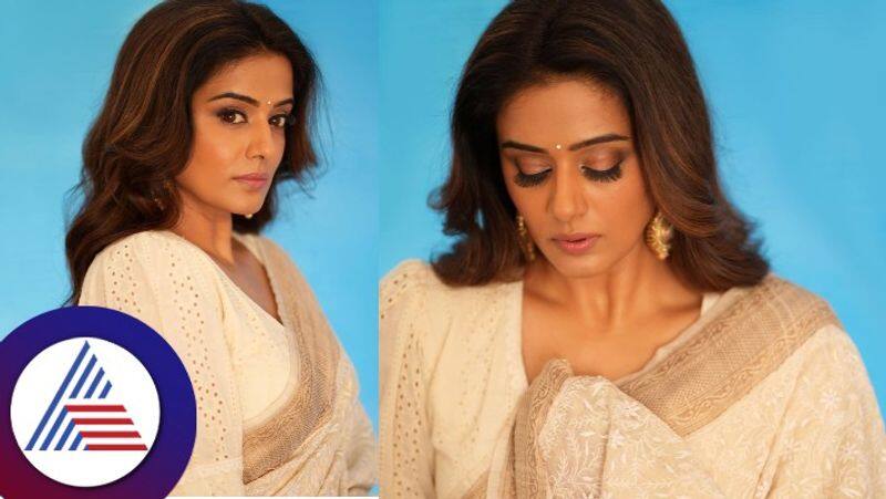 actress priyamani she is a beauty who can be attractive even in a simple white saree here are the photos gvd