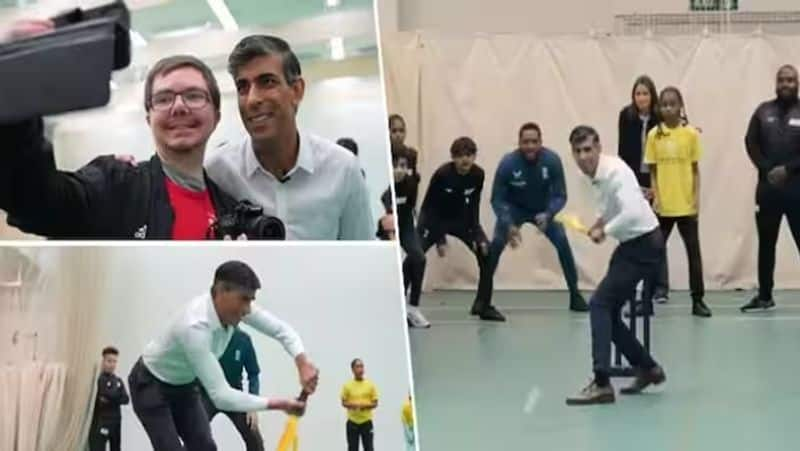 UK Prime Minister Rishi Sunak batting at England fast bowler James Anderson's bowling video is going viral rsk