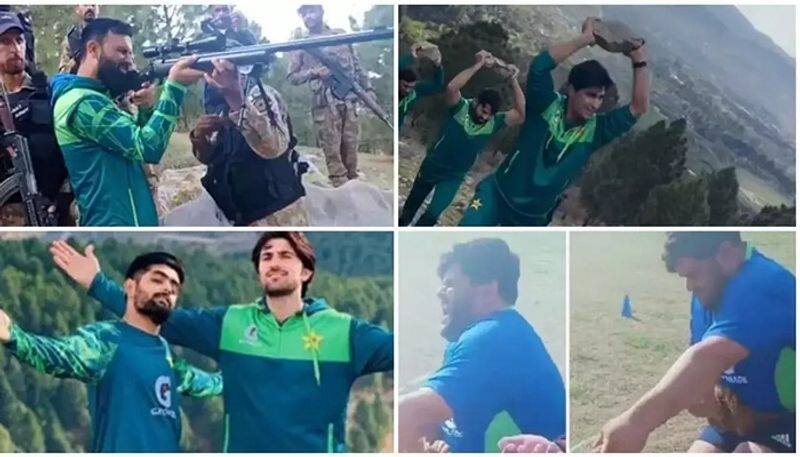 Pakistan Cricket Team Trains With Guns Tug of war and Rocky Runs in abbottabad san