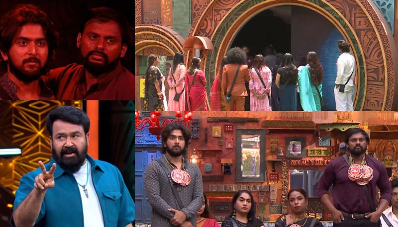 Bigg boss malayalam season 6 Mohanlal and bigg boss created dramatic scene on jinto gabri spot eviction vvk