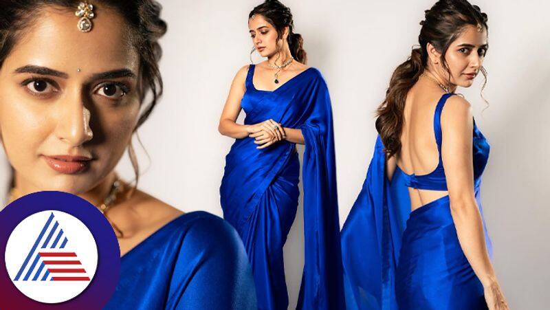 Chutu Chutu Bedagi fame Ashika Ranganath in blue sari, was praised by the fans as Kiara of Kannada Vin