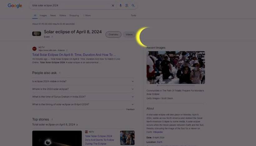 Solar Eclipse 2024: Google shares special animation for rare event; Know how it works