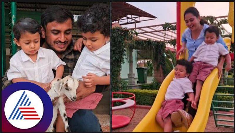 Kannada actress Amulya Jagadish spends time with kids in farm house vcs