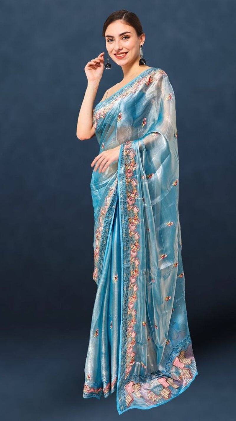 pure organza saree party wear photos kxa 