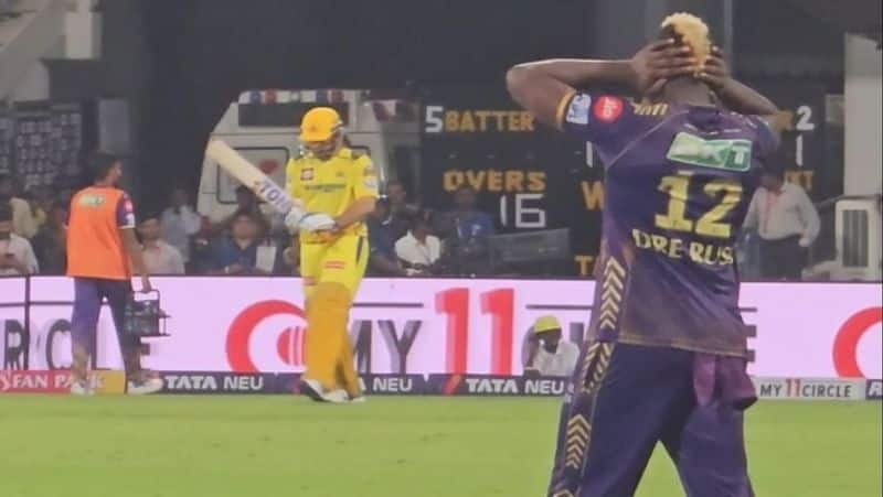 IPL 2024: Video of Andre Russell covering his ears amidst loud cheers for MS Dhoni goes viral KRJ