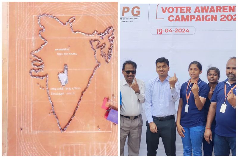 district collector kranthi kumar did voter awareness campaign in coimbatore vel