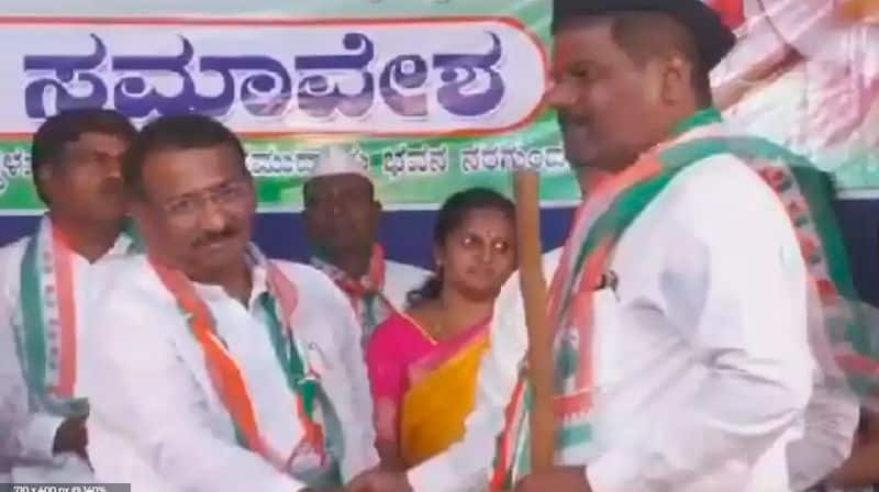 Lok sabha election 2024 RSS Activist Ningabasappa join congress at naragunda at gadag rav