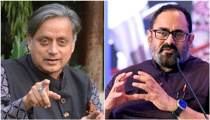 Shameless Rajeev Chandrasekhar slams Shashi Tharoor after Cong MP admits he has no evidence against MoS anr