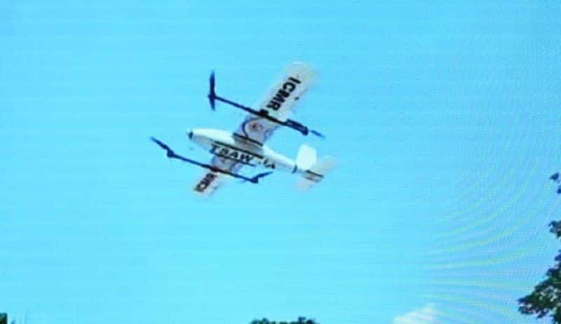 A Drone Carrying Medical Supplies In Manipal KMC Hospital at Udupi gvd