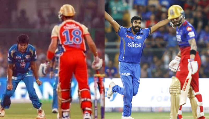 Champions fight with champion player Virat kohli dismissed by Jasprit Bumrah's bowling MI vs RCB IPL 2024 RMA