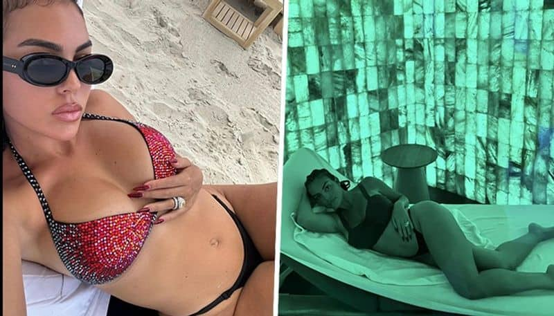 Football SEXY photos: Georgina Rodriguez shows off her curves in a bikini on holiday with Cristiano Ronaldo osf