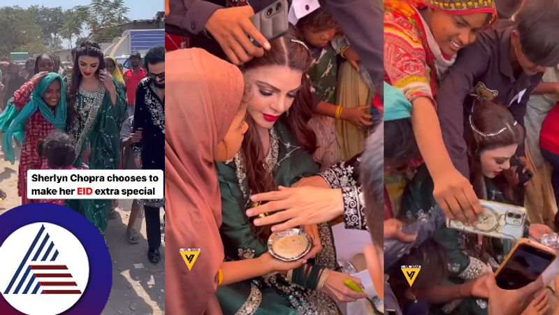 actress Sherlyn Chopra celebrated Eid with the kids but trolled for full dress suc