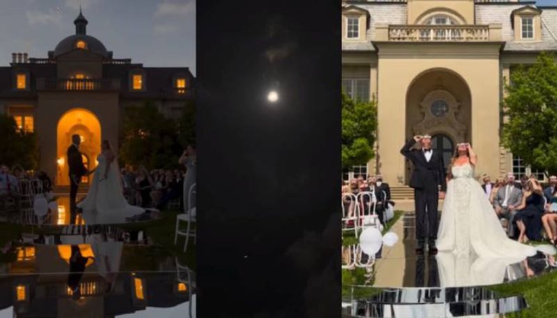 couple married in solar eclipse viral image and video 