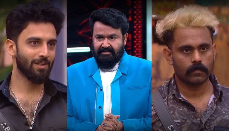 actor mohanlal punished abhishek sreekumar and sai krishna in bigg boss malayalam season 6 