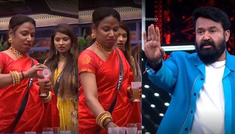 mohanlal angry with janmoni in bigg boss malayalam season 6 