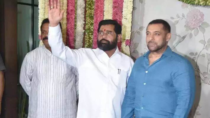 Salman Khan with CM Eknath Shinde