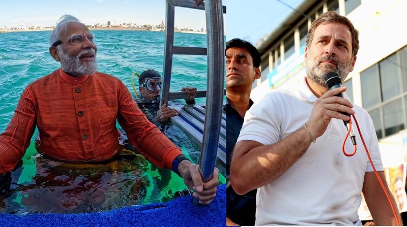 Rahul Gandhi Mocks PM Modi dwaraka underwater Pooja for Shri Krishna video Goes viral ckm