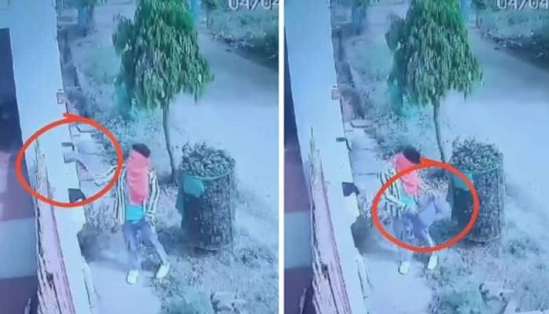 Chaddi Chor man stealing woman underwear in madhya pradesh cctv visuals viral 