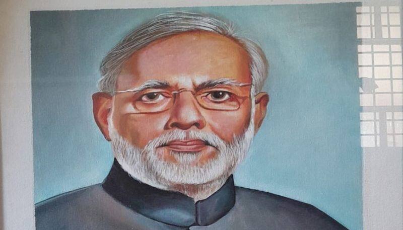 PM Narendra Modi Received Photo Created by a Mangalorean Artist Kiran grg 