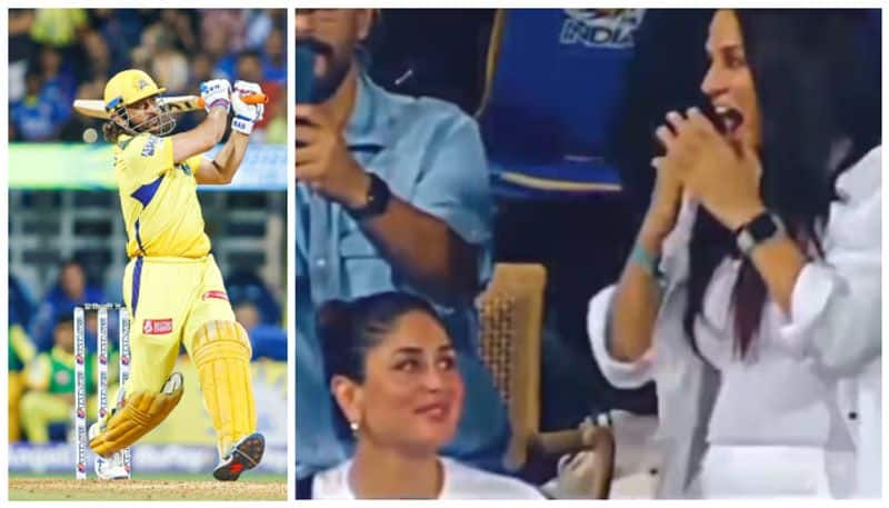 From Kareena Kapoor To Abhishek Bachchan Video Bollywood Stars In Awe Of MS Dhonis 3 6s vs MI vvk