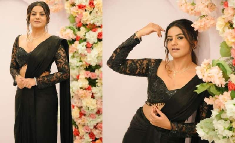 Serial Actress Namratha Gowda in Black saree, Fans praise her as Biggboss Queen Vin