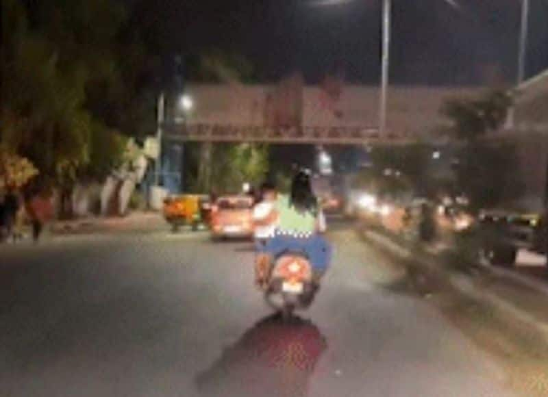 Look at these parents raiding scooter by make standing the child on the foot rest in Bengaluru video goes viral akb