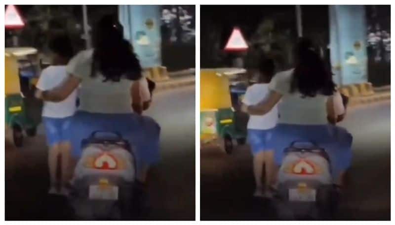 Social media demands action on video of riding a scooter with a child standing in footrest went viral 