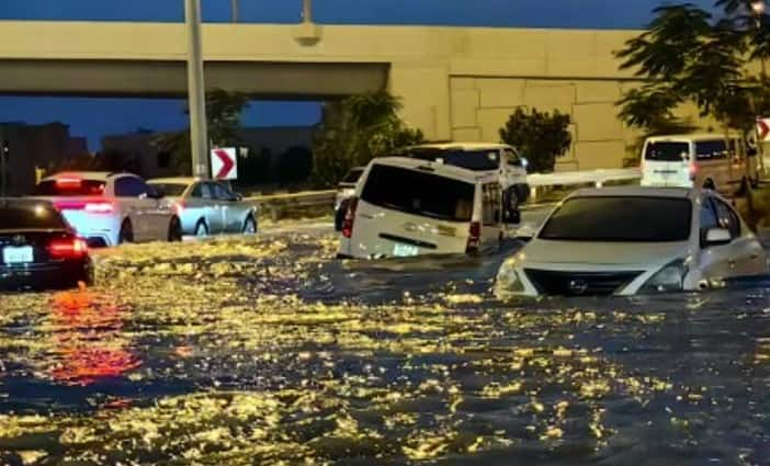 Tesla Model Y EV seen wading through flood in Dubai and social media says Tesla Boat Mode