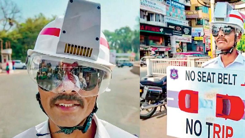 Vadodara Traffic Police provided AC helmets tvk