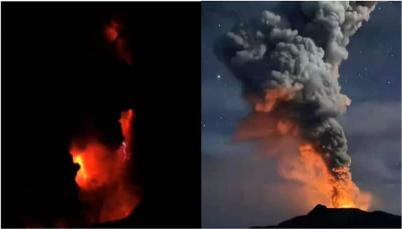 Indonesia Volcano Erupts Five Times In Three Days Major Airport Shuts 11000 people Evacuated Tsunami Alert